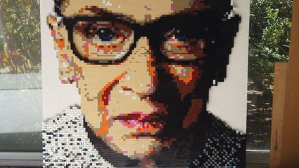 This artist creates portraits using thousands of LEGO bricks