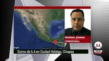 Sismo de 6.4 cimbra Chiapas; no se reportan daños