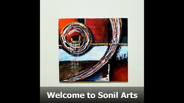 Acrylic Abstract Painting with Texture effect using Gesso, knife & Brush - Sonil Arts