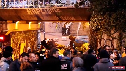 Evacuation du camp de migrants à Grenoble