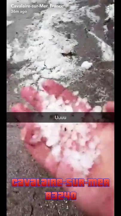 Orage de grêle à Cavalaire-sur-Mer