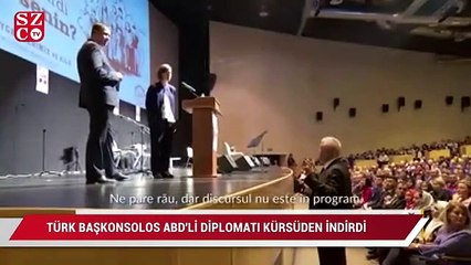 Télécharger la video: Türk Başkonsolos ABD’li diplomatı kürsüden indirdi