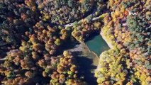 Bolu Yedigöller Milli Parkı, havadan görüntüsüyle büyüledi