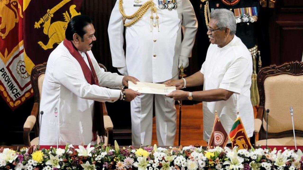 Sri Lankan President Gotabaya Rajapaksa swears...