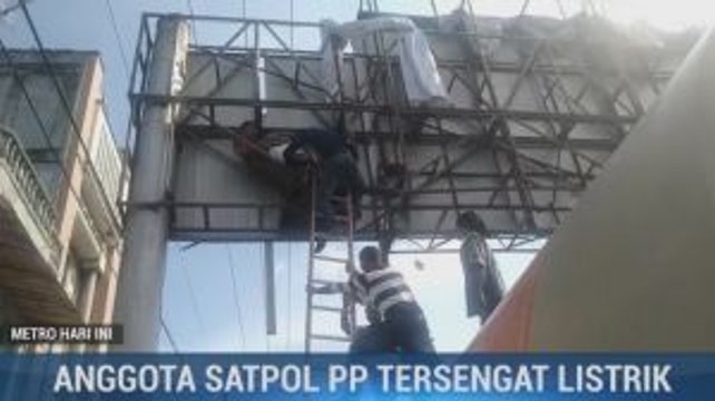 Satpol PP Tersengat Listrik saat Pasang Baliho