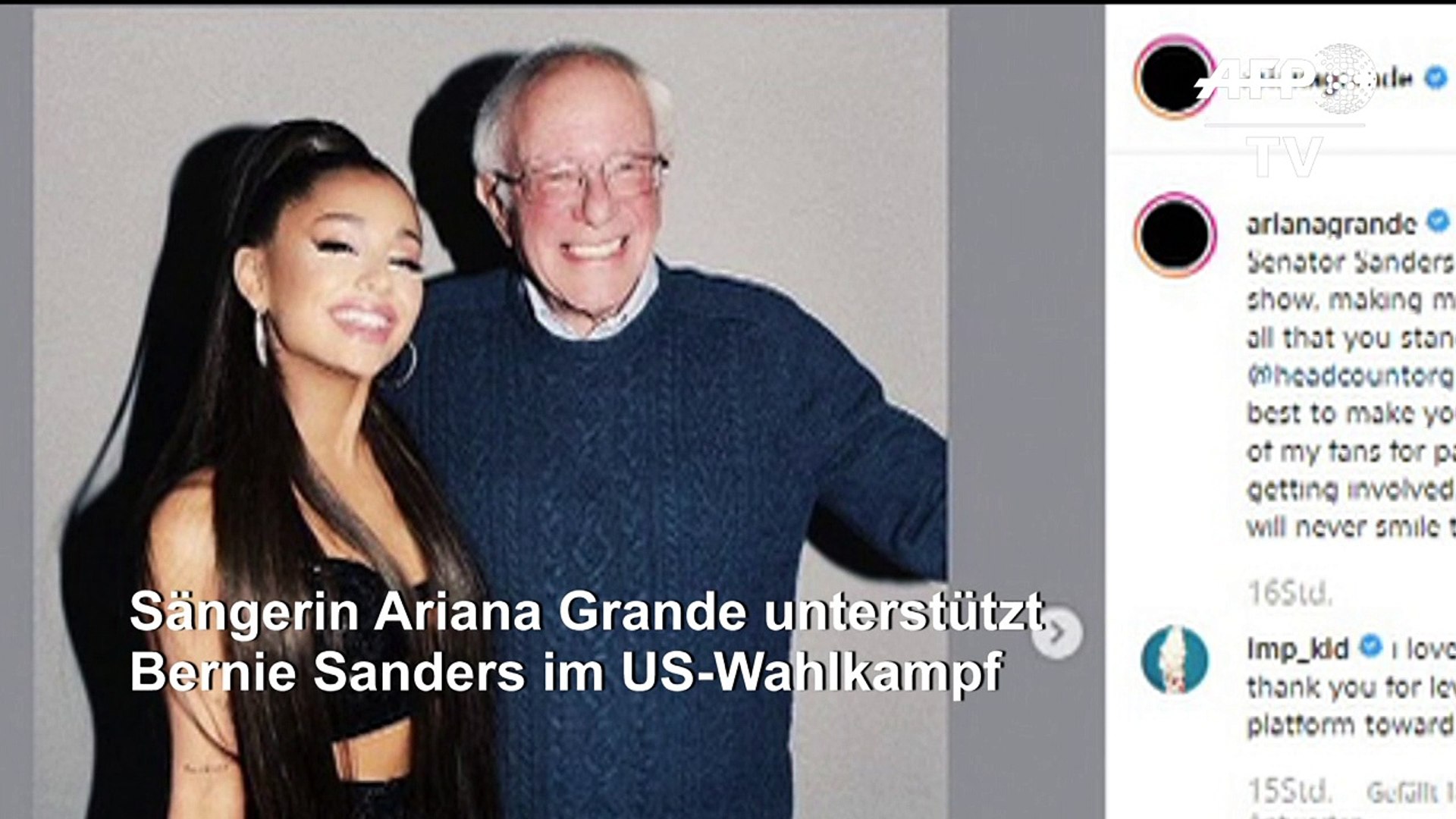 Ariana Grande unterstützt Bernie Sanders