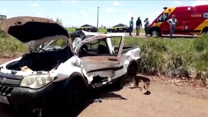 Jovem é ejetado de veículo em forte colisão na BR-369