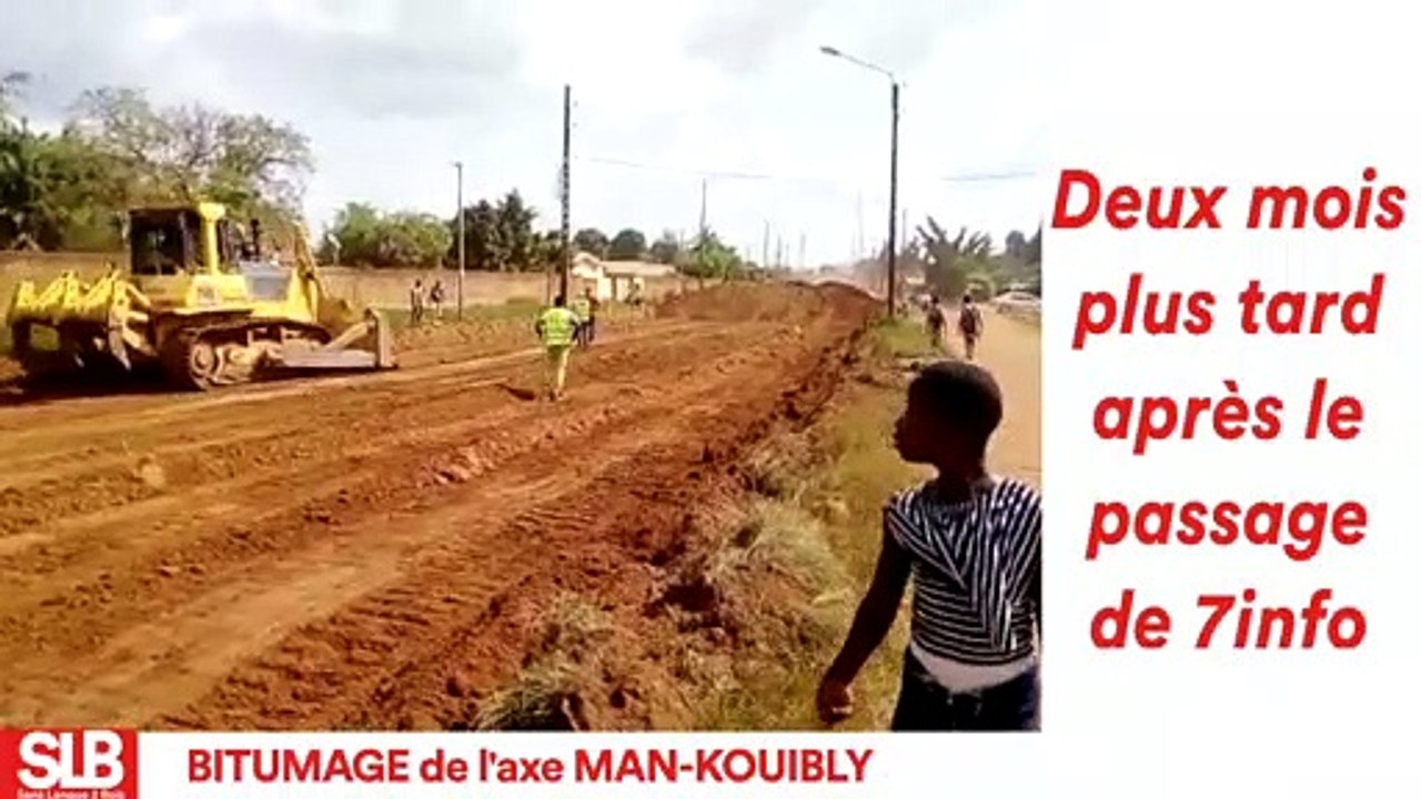 Man, deux (02) mois après le passage de 7info, l'Etat lance les travaux de bitumage des voies.