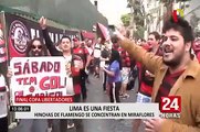 Copa Libertadores: hinchas de Flamengo toman calles de Miraflores previo a final