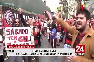 Copa Libertadores: hinchas de Flamengo toman calles de Miraflores previo a final