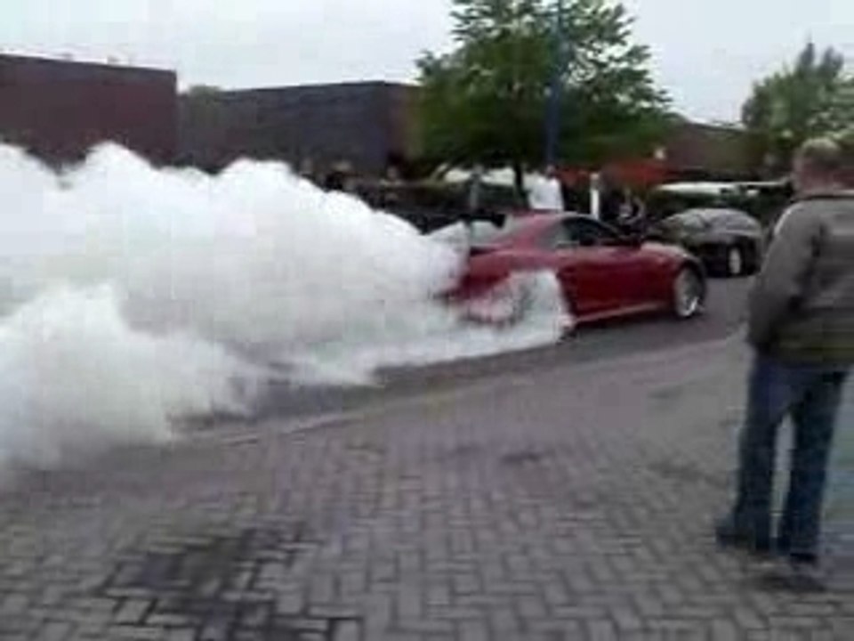 Silver Toyota Supra RZ Burnout