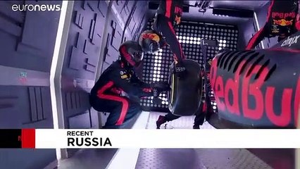 Formula 1 pit-stop ekibi yerçekimsiz ortamda yarış aracının lastiklerini değiştirdi