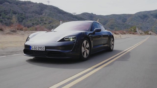 Porsche Taycan 4S in Volcano Grey Driving Video