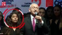 Kılıçdaroğlu'nun yanındaki kızdan ilginç tepki