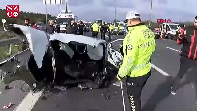 TEM’de feci kaza: Araç ikiye bölündü, bir kişi öldü