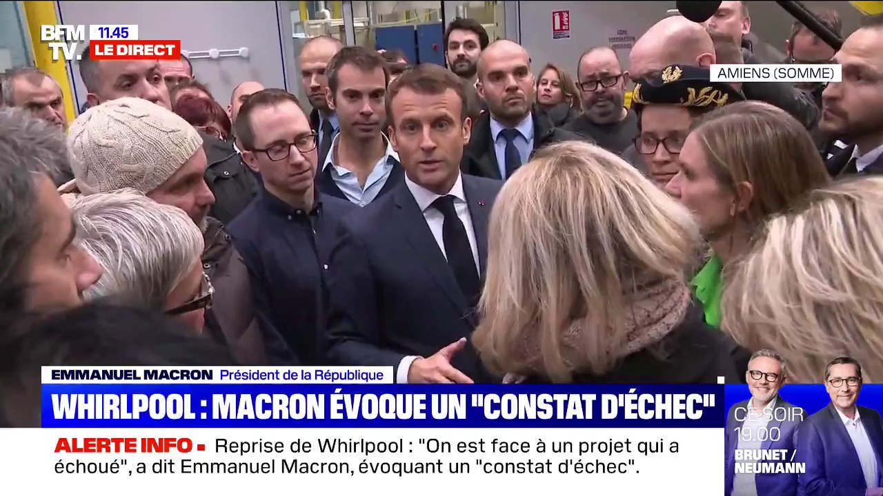 Emmanuel Macron aux ex-salariés de Whirpool: "Je ne vous oublie pas et je n'oublie pas mes engagements (...) on va tout faire pour les tenir"