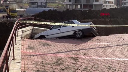 Samsun istinat duvarında çökme-4