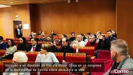 Increpan a un diputado de Vox y a Mayor Oreja en un congreso en la Universidad sobre derecho a la vida