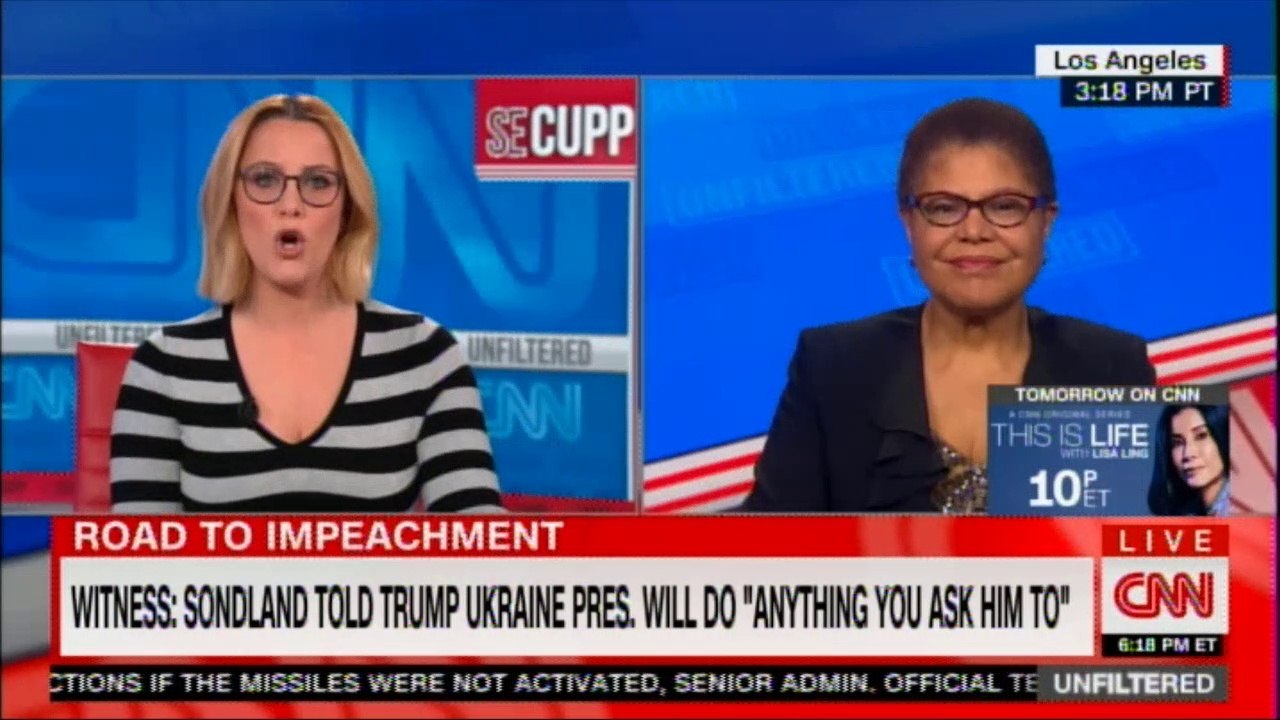 S.E. Cupp discuss on Witness: Sondland told Trump ukraine Pres. will do "Anything you ask him to". @secupp #News #SECupp #DonaldTrump