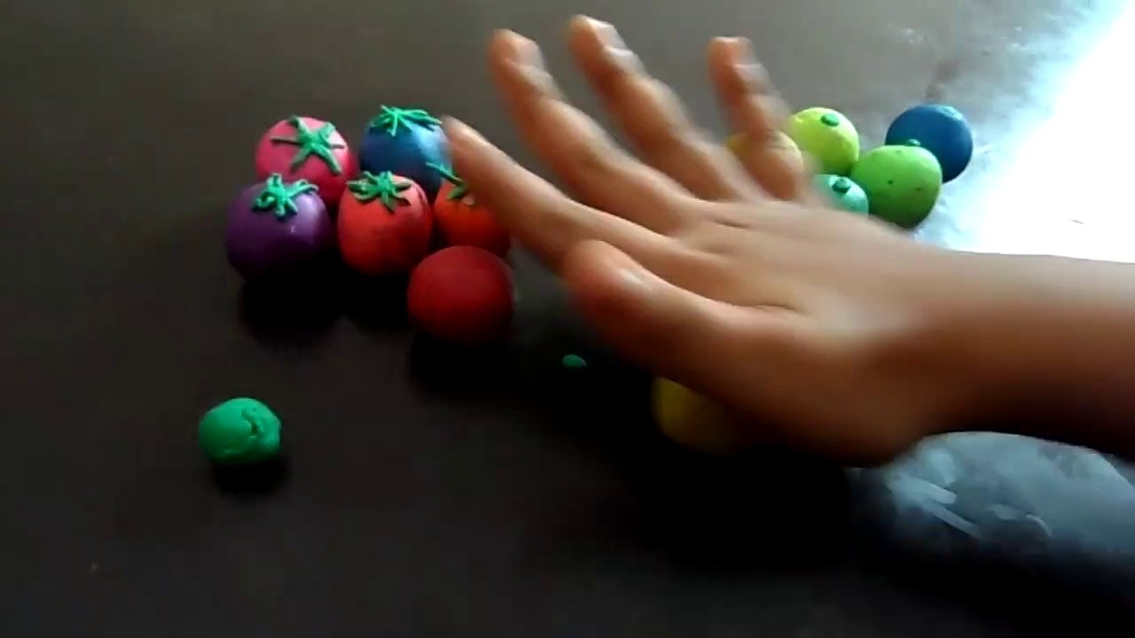 KIDS CLAY MODELLING- SIMPLE CLAY CRAFT- TOMATOES & LEMONS