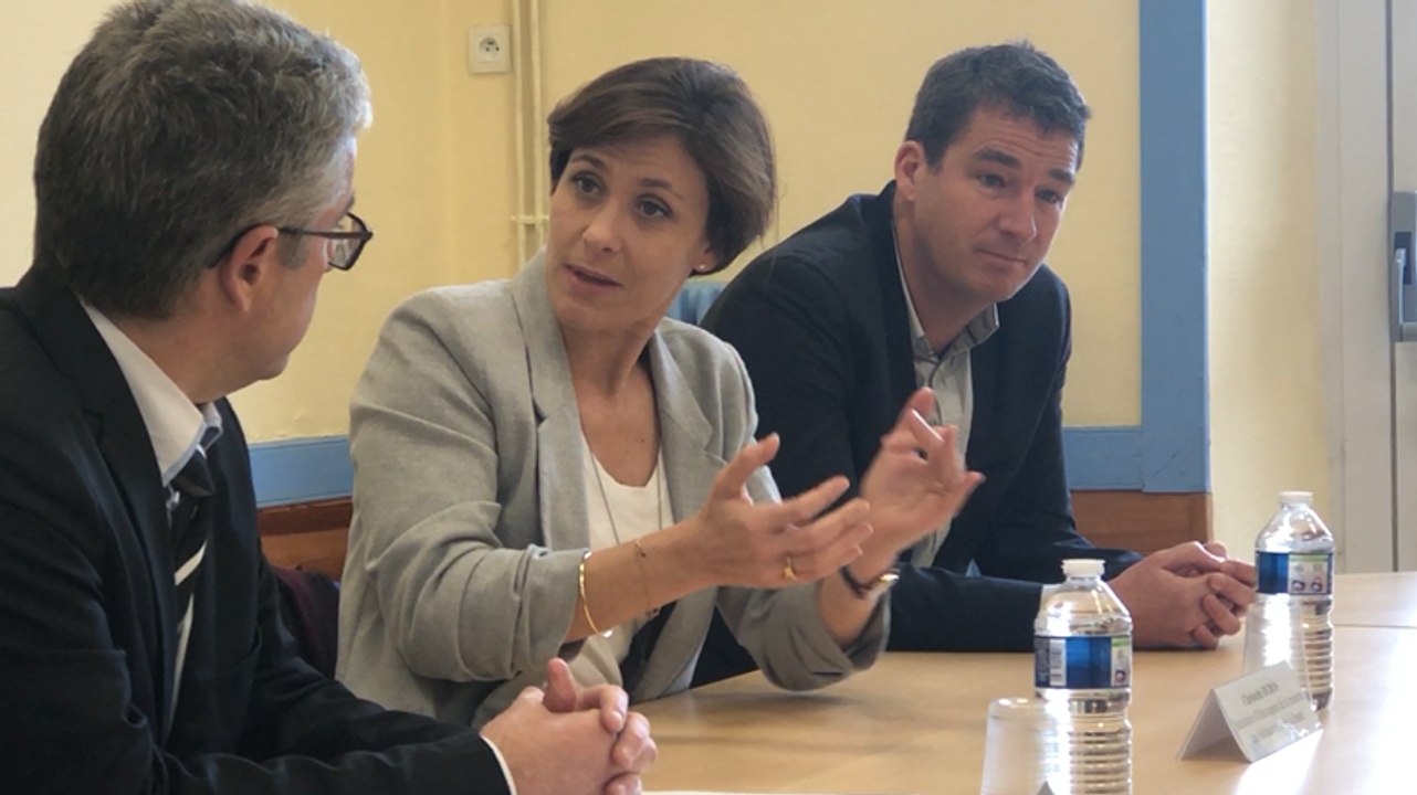 La ministre Christel Dubos visite une cantine à 1 €