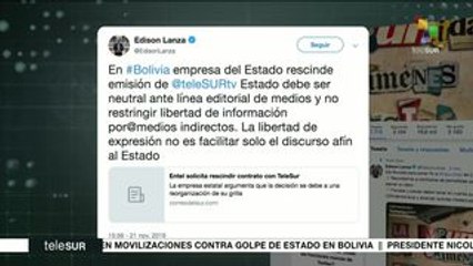 CIDH condena censura del gobierno de facto de Bolivia contra teleSUR
