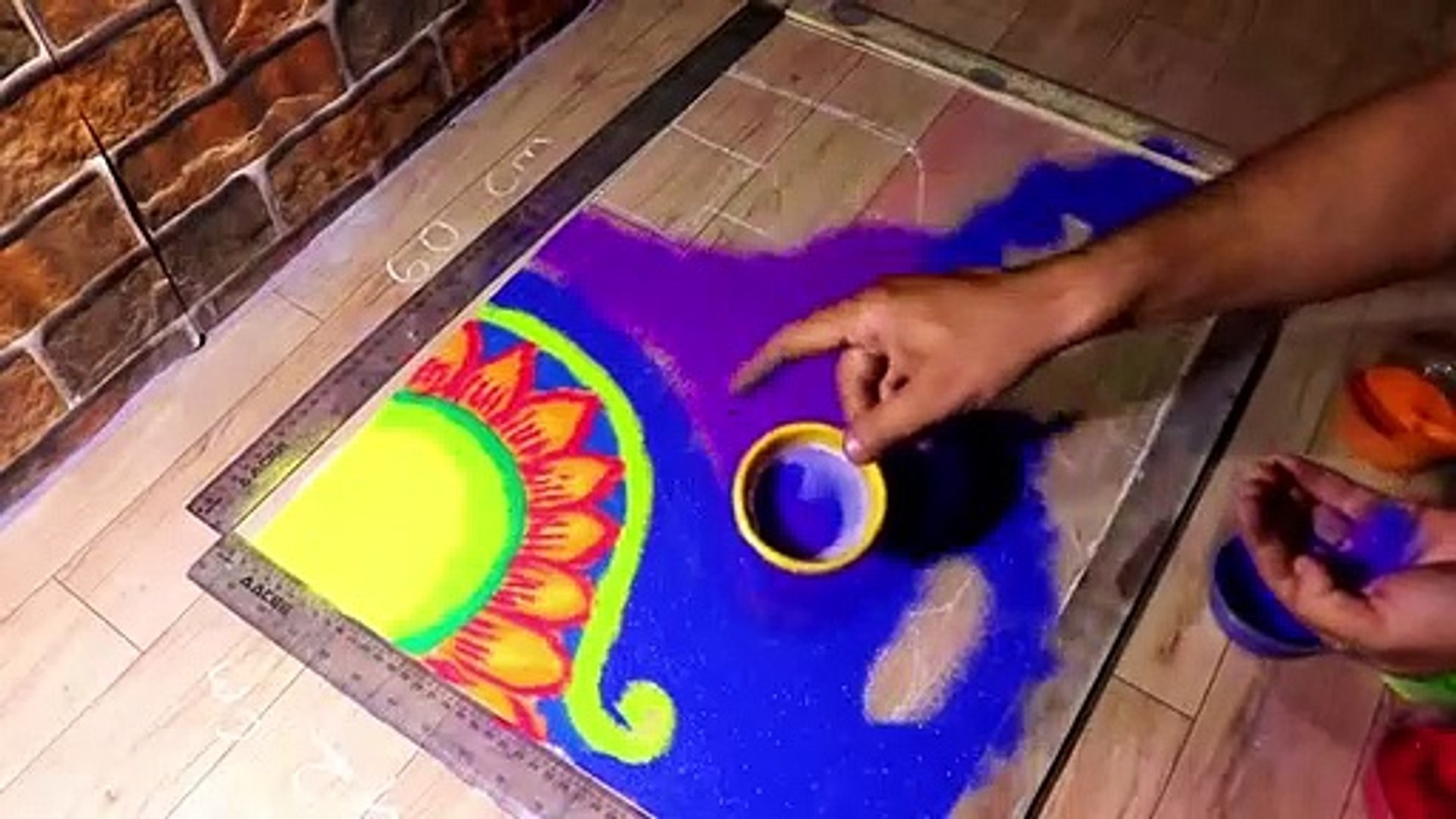 Beautiful poster rangoli with Galicha effect, must try .... Diwali special  poster rangoli. - video Dailymotion