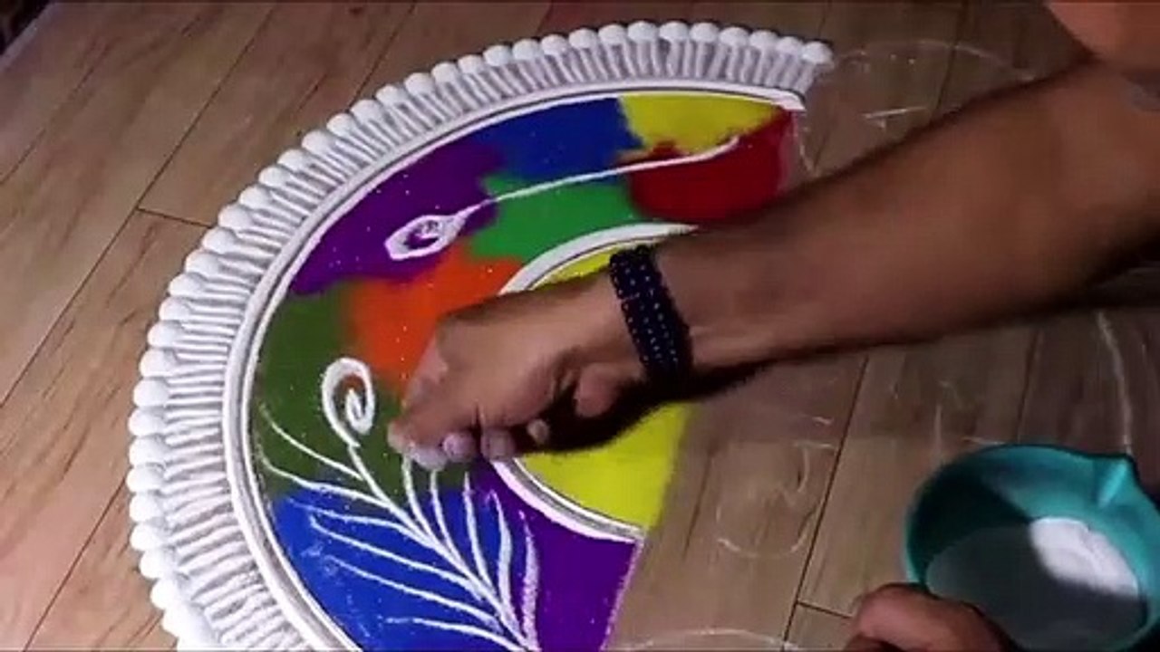 Bhai Dooj special easy rangoli. भाई दूज के लिये सरल सुंदर रंगोली।