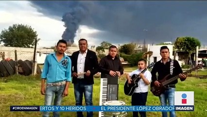 Graban La Cumbia del Huachicol durante incendio en gasoducto