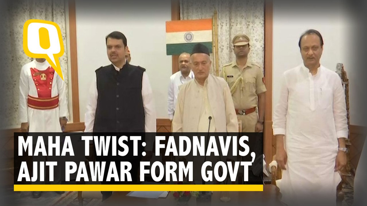 Bolt From Blue: Fadnavis Swears in as Maha CM, Ajit Pawar Dy CM 