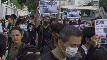 ‘No more tear gas’: Protest march in Hong Kong