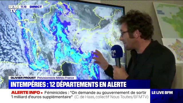 Intempéries: Des précipitations fortes vont continuer dimanche matin dans les Alpes-Maritimes , selon Olivier Proust, prévisionniste à Météo France