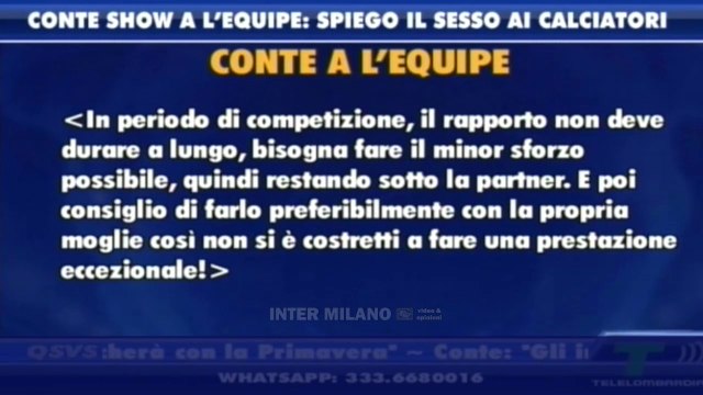 CONTE e i CONSIGLI SESSUALI ai GIOCATORI ma GLI OPINIONISTI S’INCARTANO ANDANDO FUORI TEMA...