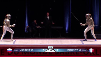 Brunet remporte la finale du sabre - Escrime - CM (F)