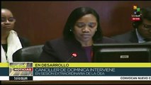 Canciller de Dominica interviene en sesión extraordinaria de la OEA