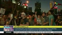 Persisten protestas masivas contra políticas de Piñera en Chile