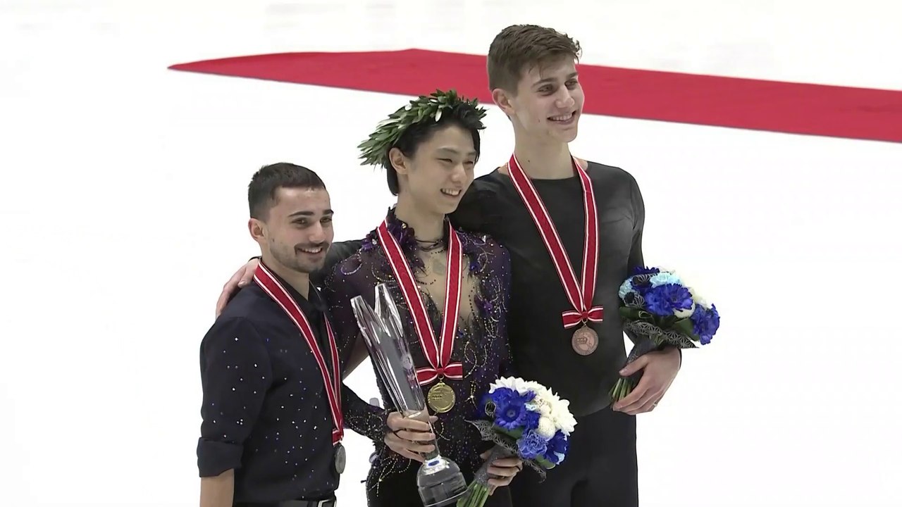 2019 NHK Trophy Men and Ladies Medallists on the Ice (No Commentary) 1080p
