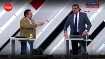Rusya’da Ukraynalı akademisyen canlı yayında Amerikalı gazeteciye saldırdı