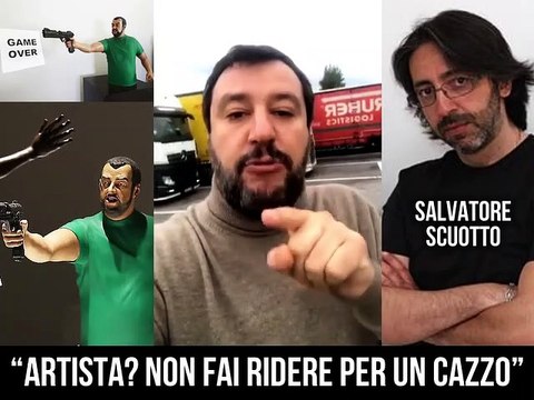 MATTEO SALVINI FURIOSO: A me non fa ridere, nemmeno per un cazzo. Se questa è un opera d'arte Si può dire? Me lo consentite? Con certe cose non si scherza.