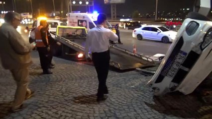Esenyurt'ta otomobil 100 metre iki teker üstünde gidip devrildi: 1 yaralı