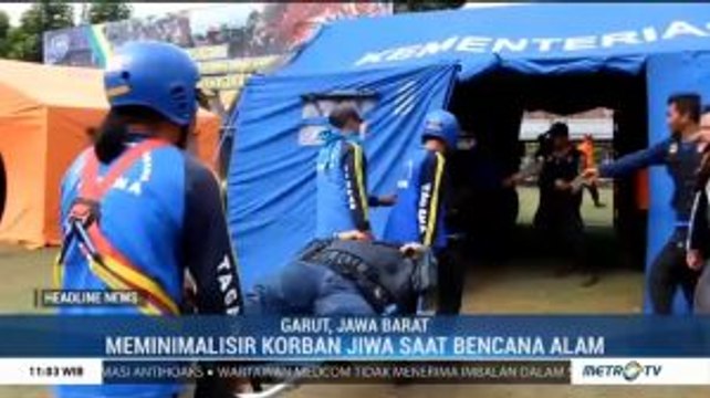 Petugas Gabungan Gelar Simulasi Bencana Erupsi Gunung Guntur