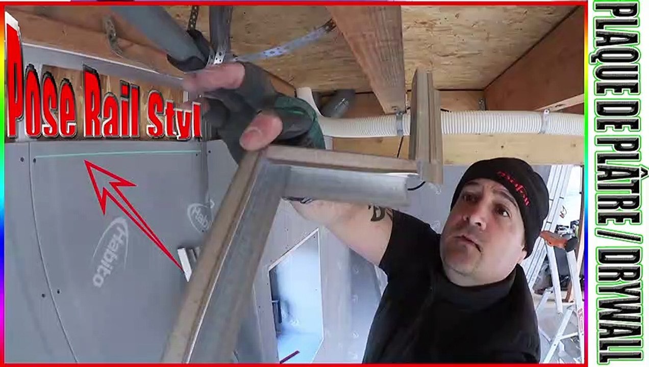 2/9  Fin de la pose des Cornière de rive du plafond Placo sous plancher bois  MOB / DRYWALL