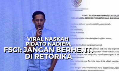 Download Video: Federasi Serikat Guru: Naskah Pidato Nadiem Makarim Jangan Berhenti di Atas Kertas