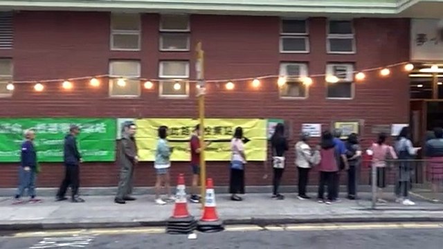 Long voter queues as Hong Kong democracy camp seeks poll gains
