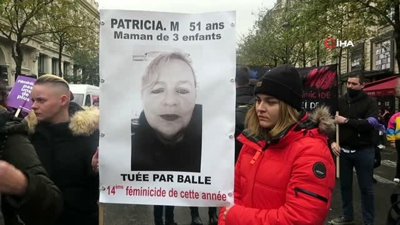 - Paris'te binlerce kişi kadına şiddete karşı yürüdü