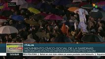 Italia: Movimiento de las Sardinas protesta contra Matteo Salvini