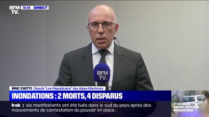 Eric Ciotti à propos des inondations: "les systèmes d'alerte et d'information ont bien fonctionné"