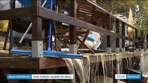 Alpes-Maritimes : une maison coupée en deux par un torrent de boue