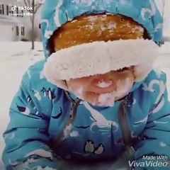 Cute Little Baby Boy Eating ice  November 2019