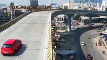 Car falls down from flyover on public road - overspeed car at 90kmph fell down from flyover on public road